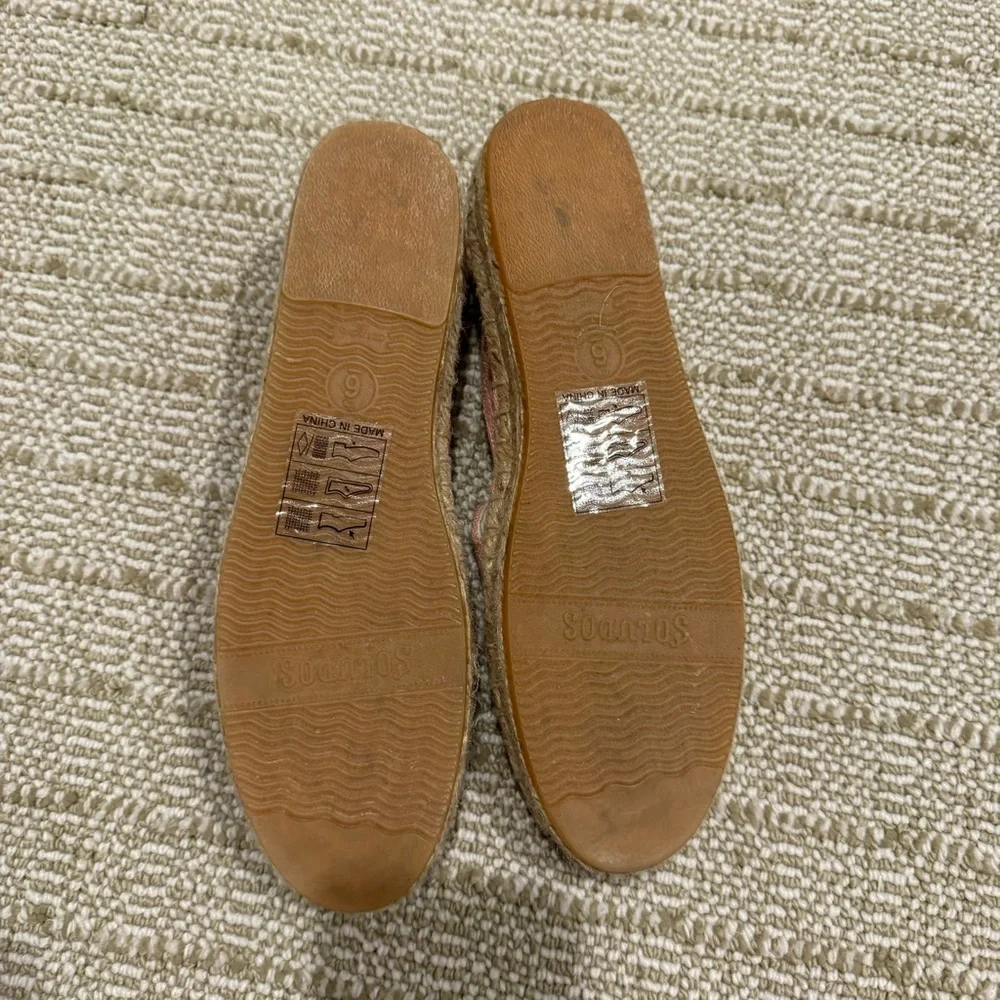 Soludos Ciao Bella Dusty Pink & Woven Smoking Slippers Espadrilles | Size 6